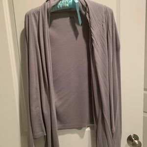 Three dots luxe ribbed open cardigan